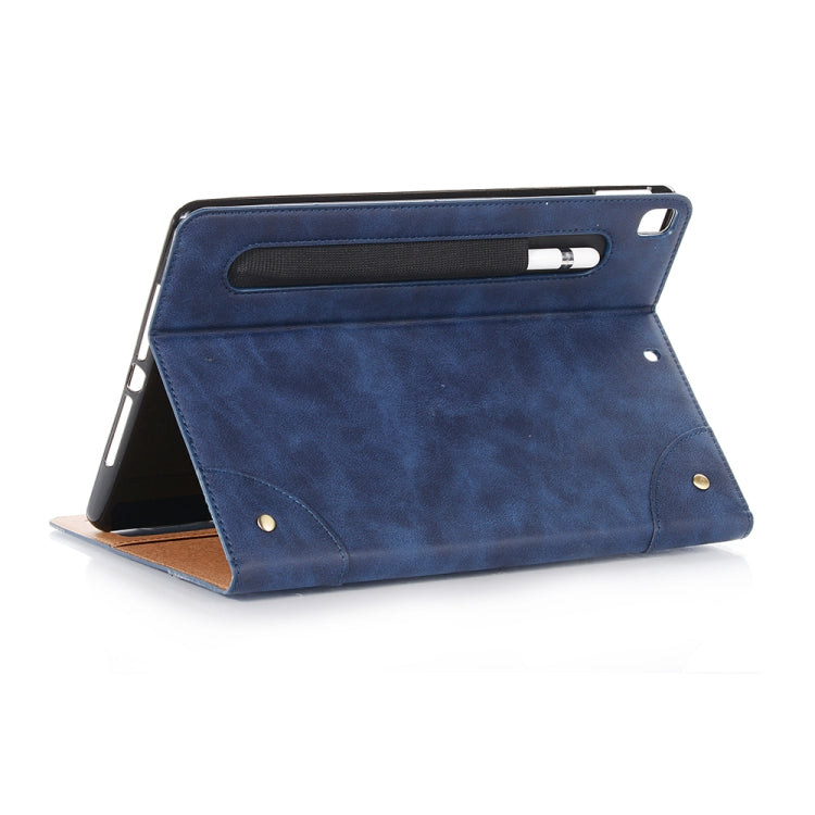 For iPad 10.2 / 10.5 Retro Book Style Horizontal Flip Leather Case with Holder & Card Slots & Wallet(Dark Blue) - iPad 10.2 Cases by buy2fix | Online Shopping UK | buy2fix