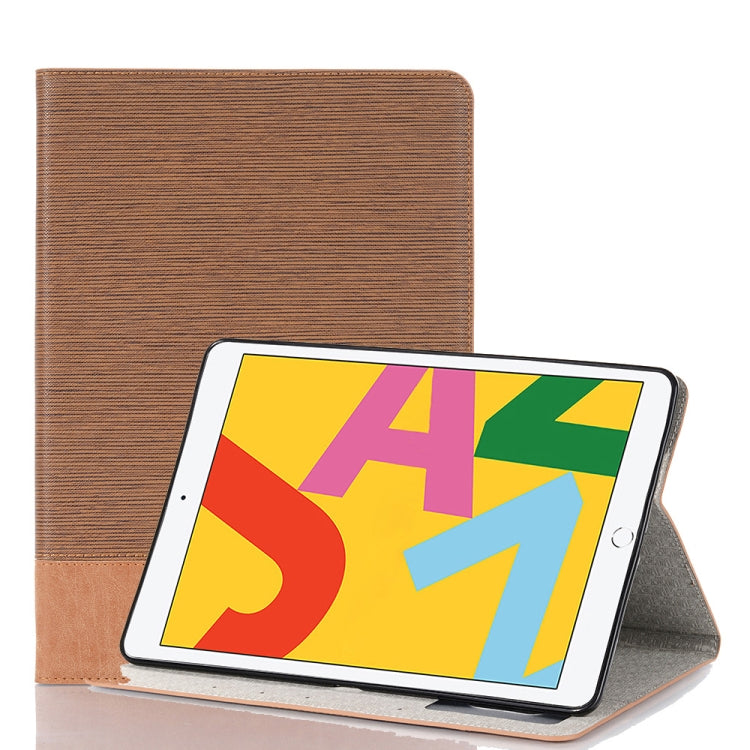 For iPad 10.2 / 10.5 Cross Texture Horizontal Flip PU Leather Case with Holder & Card Slots & Wallet(Brown) - iPad 10.2 Cases by buy2fix | Online Shopping UK | buy2fix