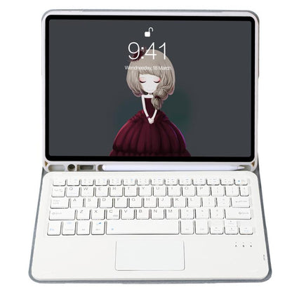 A102B-A Lambskin Texture Square Keycap Bluetooth Keyboard Leather Case with Touch Control For iPad Pro 10.5 inch / 10.2 2021 & 2020 & 2019 / Air 3(Grey) - Universal by buy2fix | Online Shopping UK | buy2fix