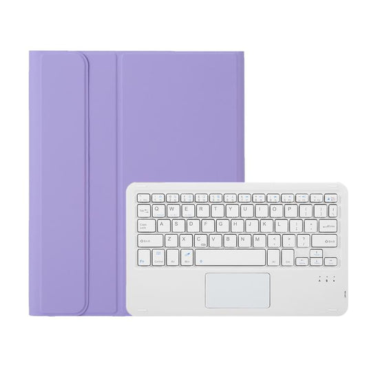 A11B-A Lambskin Texture Square Keycap Bluetooth Keyboard Leather Case with Touch Control For iPad Air 5 / 4 2020 10.9 / Pro 11 inch 2021 & 2020 & 2018(Lilac) - Universal by buy2fix | Online Shopping UK | buy2fix