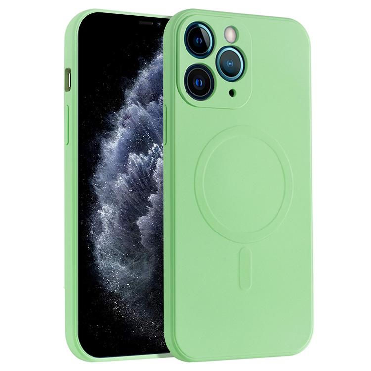 For iPhone 11 Pro Liquid Silicone Full Coverage Magsafe Phone Case (Green) by buy2fix
