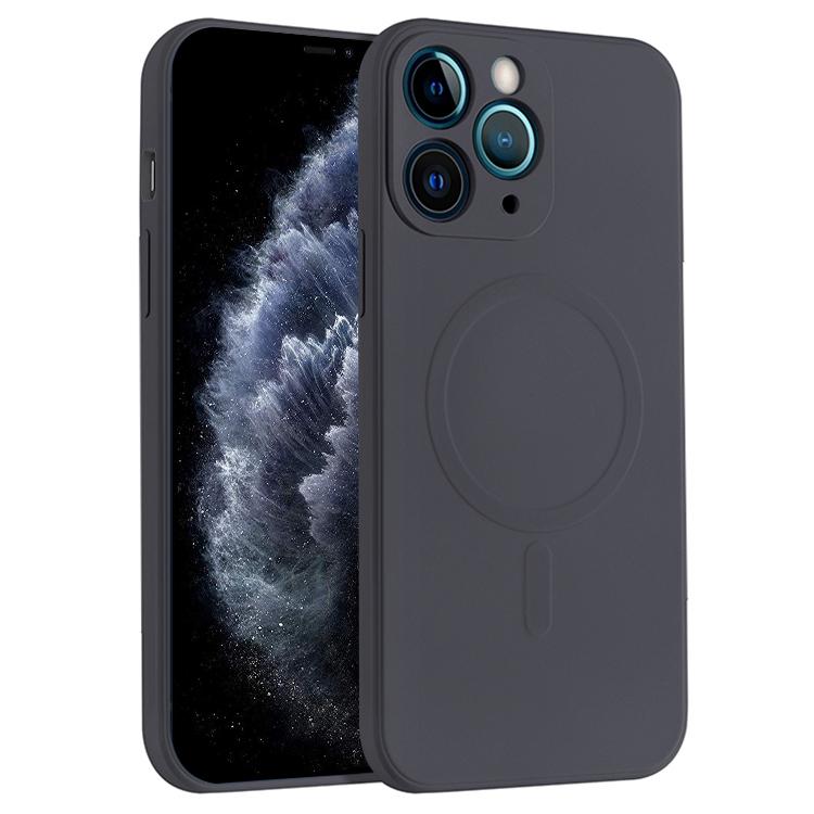 For iPhone 11 Pro Liquid Silicone Full Coverage Magsafe Phone Case (Black) by buy2fix