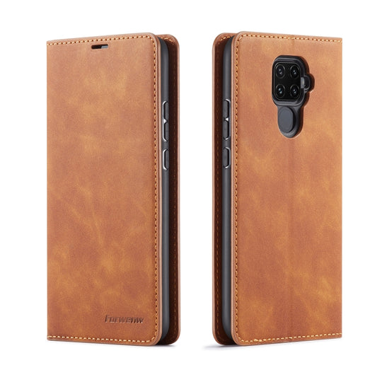 For Huawei Mate 30 Lite Forwenw Dream Series Oil Edge Strong Magnetism Horizontal Flip Leather Case with Holder & Card Slots & Wallet & Photo Frame(Brown)
