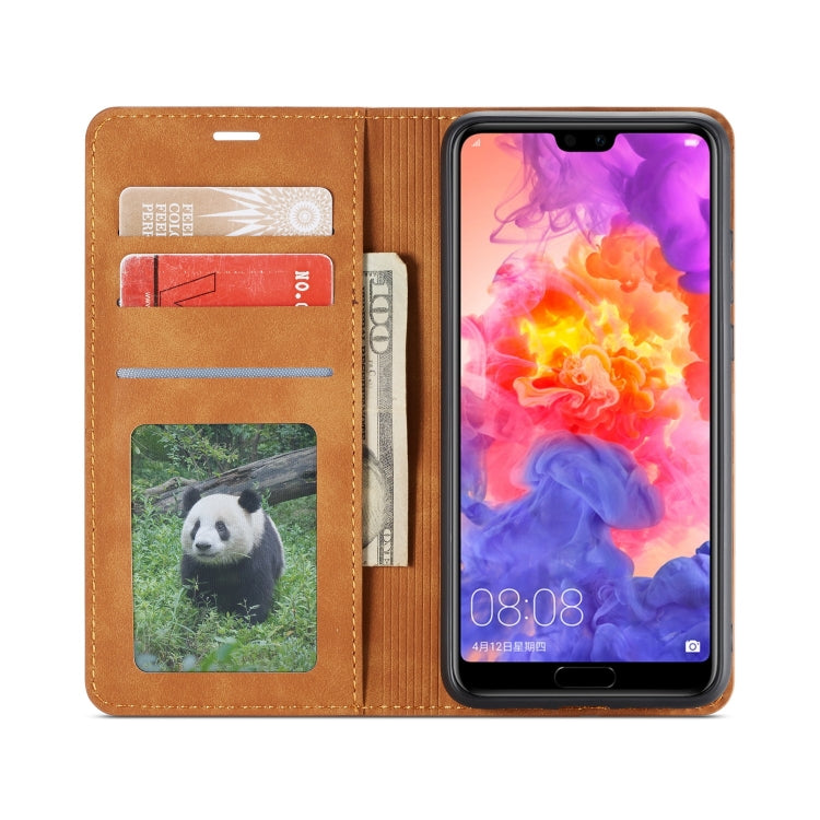 For Huawei P20 Forwenw Dream Series Oil Edge Strong Magnetism Horizontal Flip Leather Case with Holder & Card Slots & Wallet & Photo Frame(Brown) - Huawei Cases by Forwenw | Online Shopping UK | buy2fix