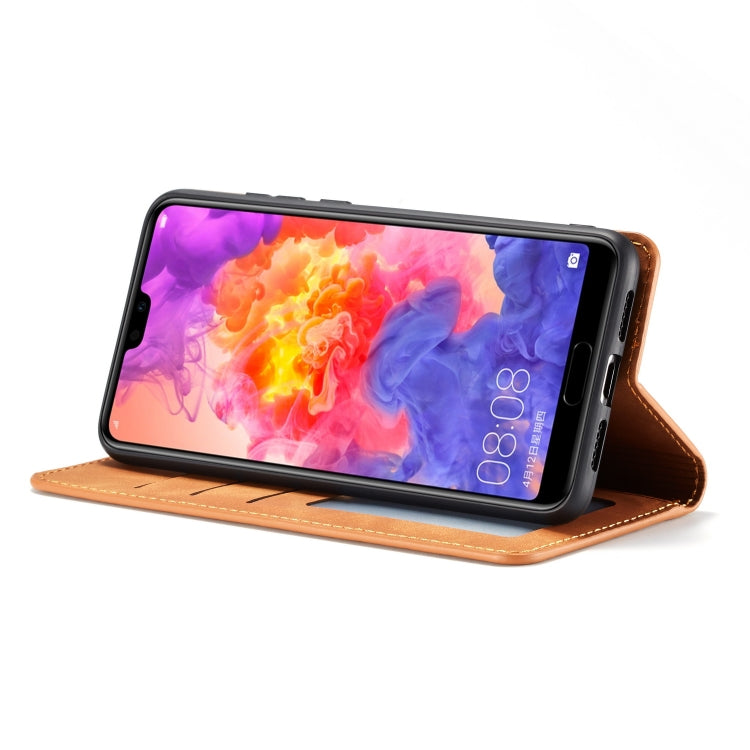 For Huawei P20 Forwenw Dream Series Oil Edge Strong Magnetism Horizontal Flip Leather Case with Holder & Card Slots & Wallet & Photo Frame(Brown) - Huawei Cases by Forwenw | Online Shopping UK | buy2fix