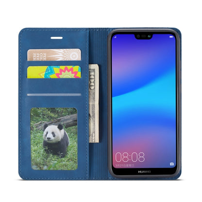 For Huawei P20 Lite Forwenw Dream Series Oil Edge Strong Magnetism Horizontal Flip Leather Case with Holder & Card Slots & Wallet & Photo Frame(Blue) - Huawei Cases by Forwenw | Online Shopping UK | buy2fix