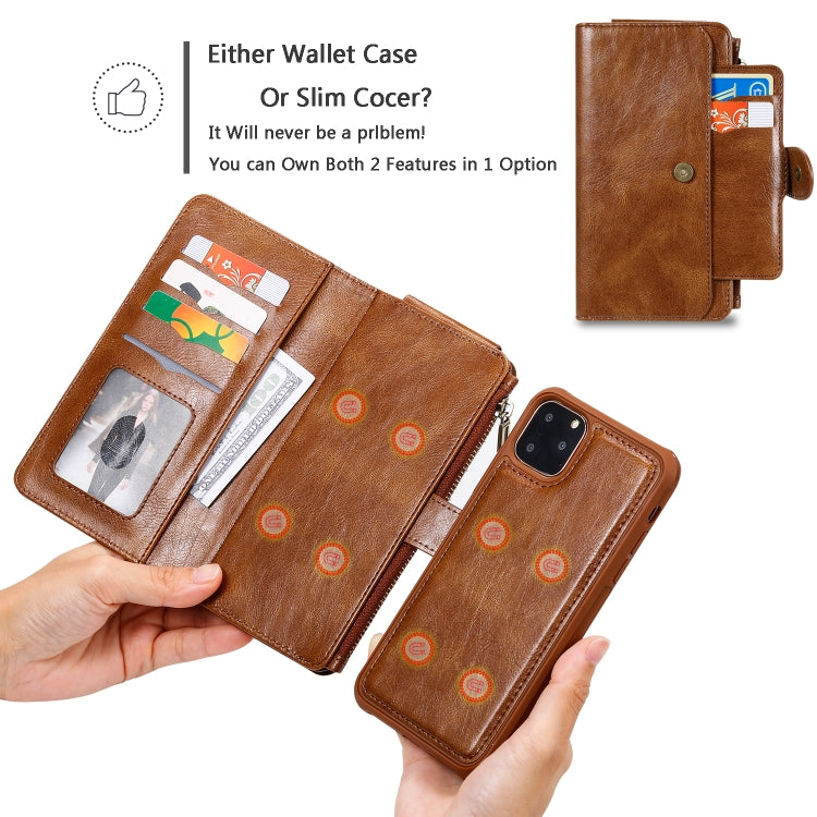 For iPhone 11 Pro Retro Multifunctional Horizontal Flip PU Leather Case with Card Slot & Holder & Wallet & Photo Frame(Brown) - iPhone 11 Pro Cases by buy2fix | Online Shopping UK | buy2fix