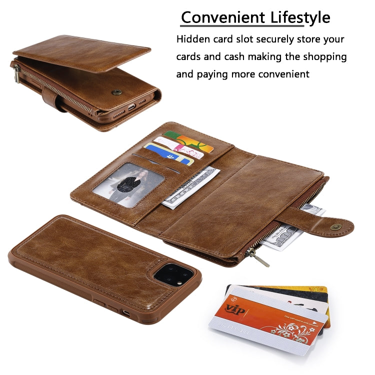 For iPhone 11 Pro Retro Multifunctional Horizontal Flip PU Leather Case with Card Slot & Holder & Wallet & Photo Frame(Brown) - iPhone 11 Pro Cases by buy2fix | Online Shopping UK | buy2fix
