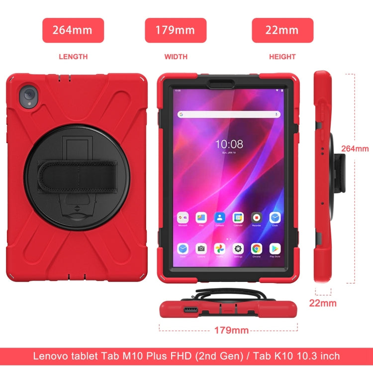 For Lenovo Tab K10 / M10 Plus Silicone + PC Protective Tablet Case(Red) - Lenovo by buy2fix | Online Shopping UK | buy2fix