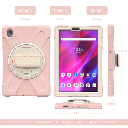 For Lenovo Tab K10 / M10 Plus Silicone + PC Protective Tablet Case(Cherry Blossom Pink) - Lenovo by buy2fix | Online Shopping UK | buy2fix