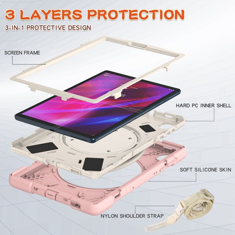 For Lenovo Tab K10 / M10 Plus Silicone + PC Protective Tablet Case(Cherry Blossom Pink) - Lenovo by buy2fix | Online Shopping UK | buy2fix