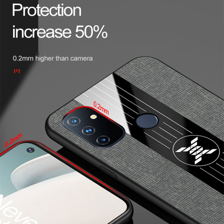 For OnePlus Nord N100 XINLI Stitching Cloth Texture Shockproof TPU Phone Case(Blue) - OnePlus Cases by XINLI | Online Shopping UK | buy2fix