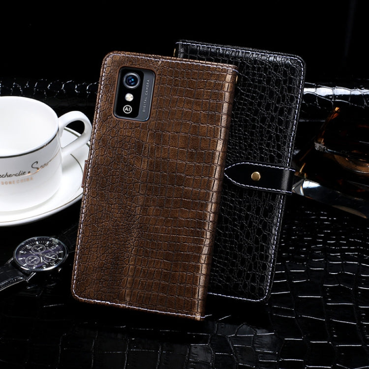 For ZTE Blade L9 idewei Crocodile Texture Leather Phone Case(Black) - ZTE Cases by idewei | Online Shopping UK | buy2fix