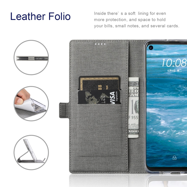 For OnePlus Nord N10 5G ViLi K Series Shockproof Magnetic Buckle Leather Phone Case(Grey) by ViLi