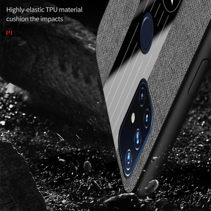 For OnePlus Nord N10 5G XINLI Stitching Cloth Texture TPU Phone Case with Ring Holder(Brown) - OnePlus Cases by XINLI | Online Shopping UK | buy2fix