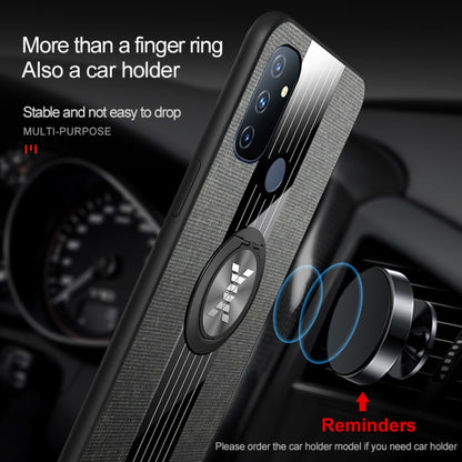 For OnePlus Nord N100 XINLI Stitching Cloth Texture TPU Phone Case with Ring Holder(Grey) - OnePlus Cases by XINLI | Online Shopping UK | buy2fix