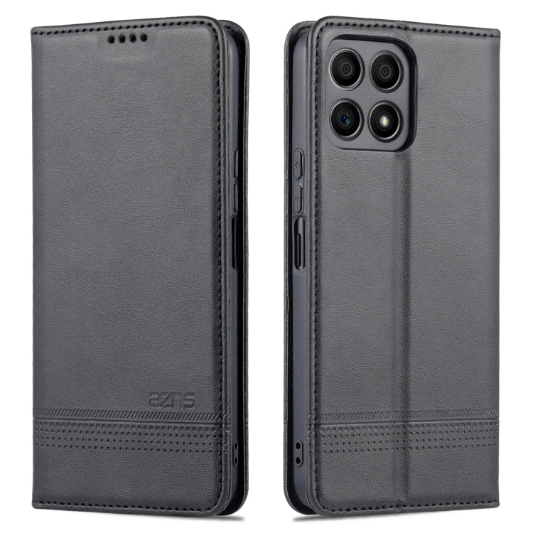 For Honor X30i AZNS Magnetic Calf Texture Horizontal Flip Leather Phone Case(Black) - Honor Cases by AZNS | Online Shopping UK | buy2fix