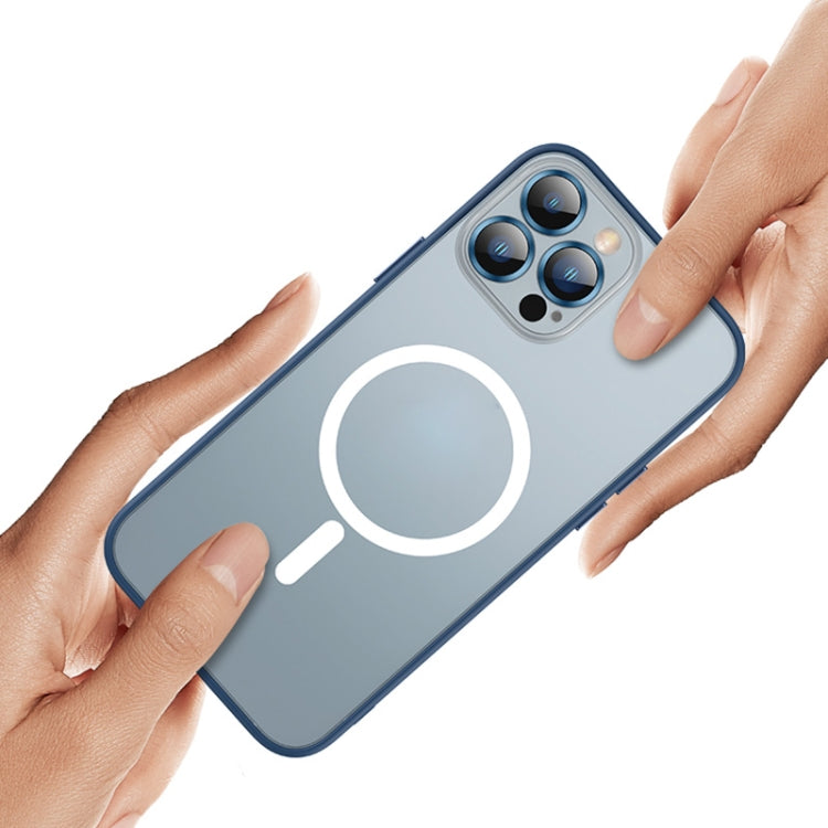 For iPhone 12 MagSafe Matte Phone Case(Dark Blue) - iPhone 12 / 12 Pro Cases by buy2fix | Online Shopping UK | buy2fix