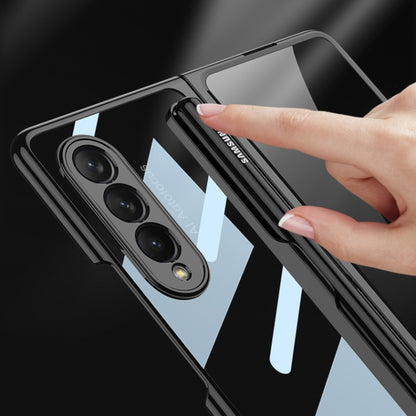 For Samsung Galaxy Z Fold3 5G GKK Integrated Electroplating + Glass Phone Case with Pen Slot(Gold) - Galaxy Phone Cases by GKK | Online Shopping UK | buy2fix