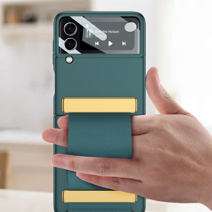 For Samsung Galaxy Z Flip3 5G GKK Ultra-thin Full Coverage Phone Case with Wristband(Silver) - Galaxy Phone Cases by GKK | Online Shopping UK | buy2fix