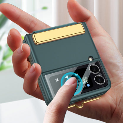 For Samsung Galaxy Z Flip3 5G GKK Ultra-thin Full Coverage Phone Case with Wristband(Black) - Galaxy Phone Cases by GKK | Online Shopping UK | buy2fix