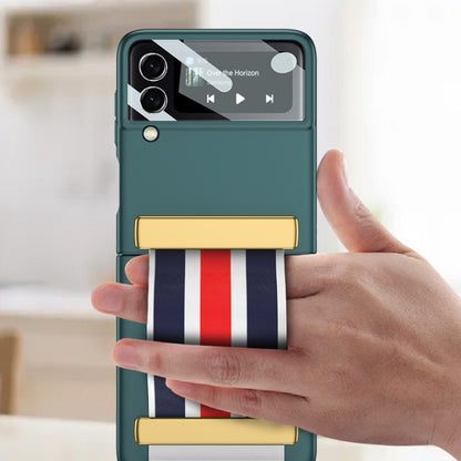 For Samsung Galaxy Z Flip3 5G GKK Ultra-thin Full Phone Flip Case with Color Wristband(Silver) - Galaxy Phone Cases by GKK | Online Shopping UK | buy2fix