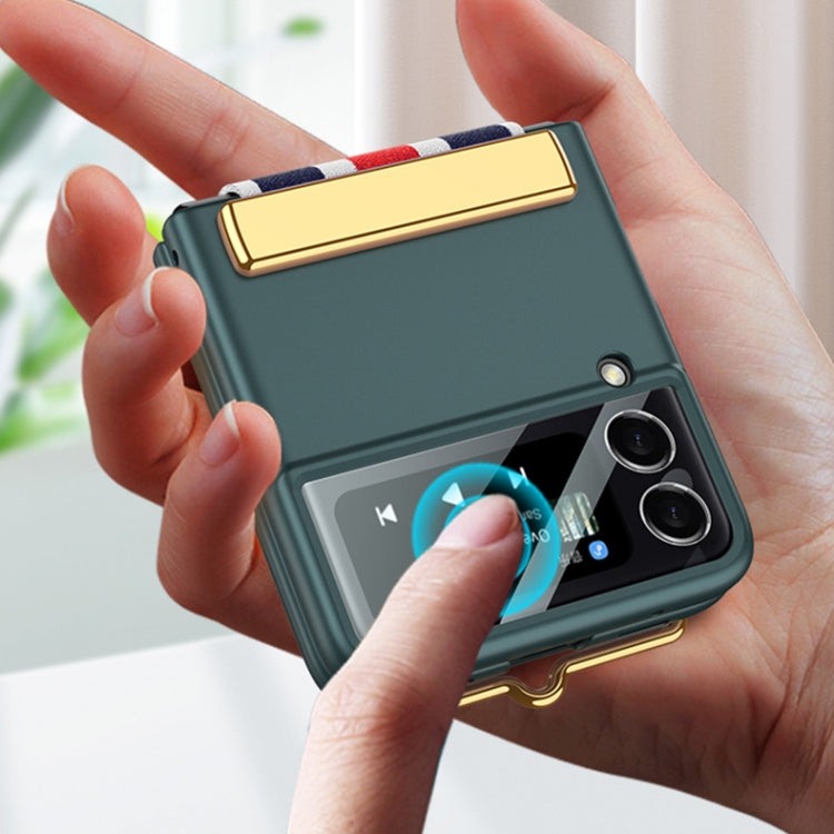 For Samsung Galaxy Z Flip3 5G GKK Ultra-thin Full Phone Flip Case with Color Wristband(Silver) - Galaxy Phone Cases by GKK | Online Shopping UK | buy2fix