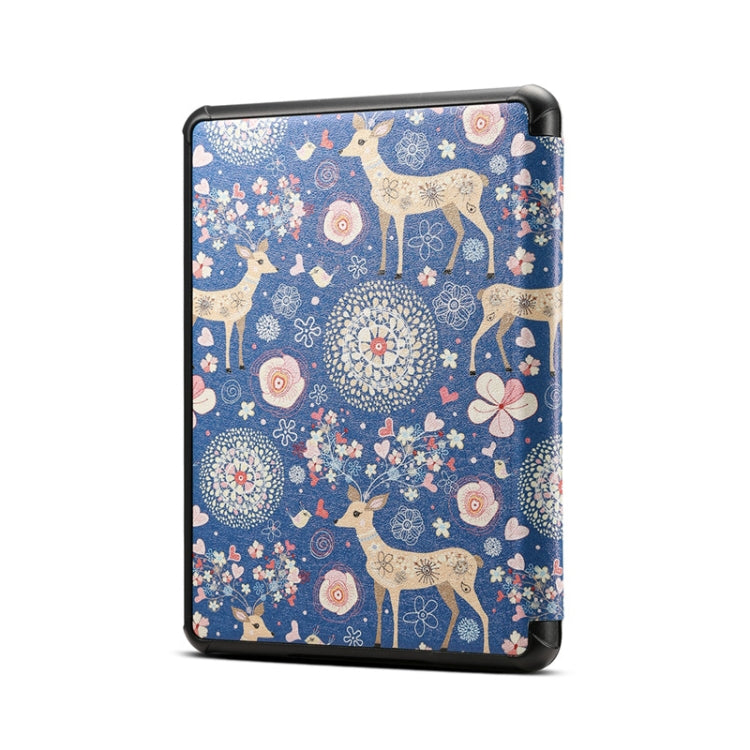 For Amazon Kindle Paperwhite 5 2021 Pattern PU Leather Tablet Case(Elk Blue) by buy2fix