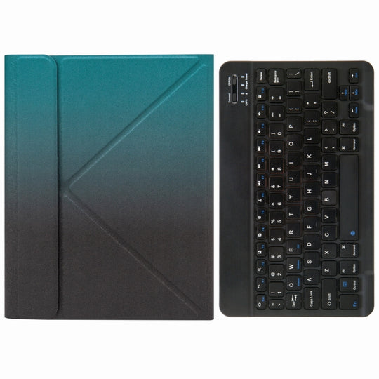 H-102 Bluetooth Keyboard Leather Case with Rear Three-fold Holder For iPad 10.2 2020 & 2019 / Pro 10.5 inch(Dark Night Green)