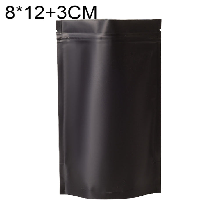 100 PCS/Set Matte Aluminum Foil Snack Stand-up Pouch, Size:8x12+3cm(Black) by buy2fix