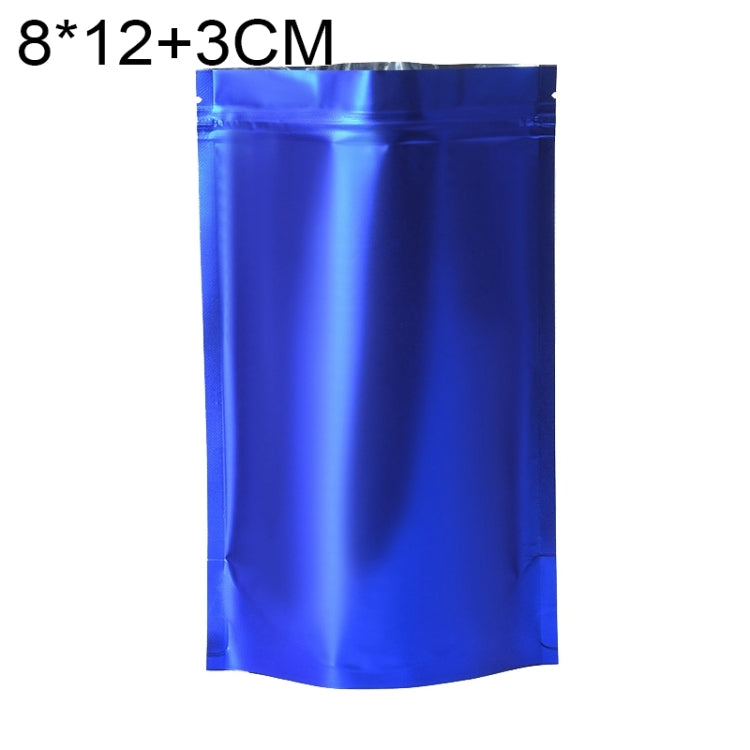 100 PCS/Set Matte Aluminum Foil Snack Stand-up Pouch, Size:8x12+3cm(Blue) by buy2fix