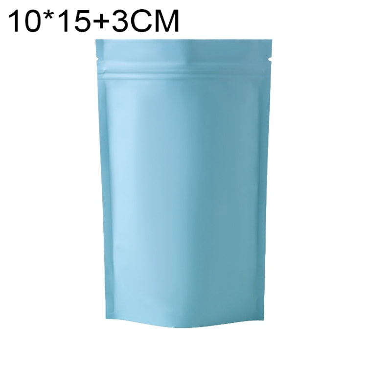 100 PCS/Set Matte Aluminum Foil Snack Stand-up Pouch, Size:10x15+3cm(Sky Blue) by buy2fix