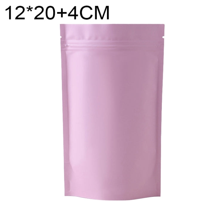 100 PCS/Set Matte Aluminum Foil Snack Stand-up Pouch, Size:12x20+4cm(Pink) - Preservation Supplies by buy2fix | Online Shopping UK | buy2fix