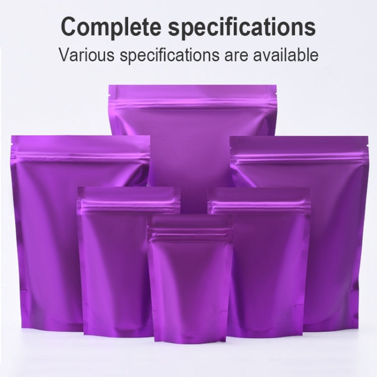 100 PCS/Set Matte Aluminum Foil Snack Stand-up Pouch, Size:12x20+4cm(Purple) - Preservation Supplies by buy2fix | Online Shopping UK | buy2fix