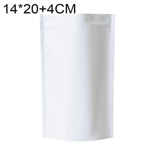 100 PCS/Set Matte Aluminum Foil Snack Stand-up Pouch, Size:14x20+4cm(White) by buy2fix