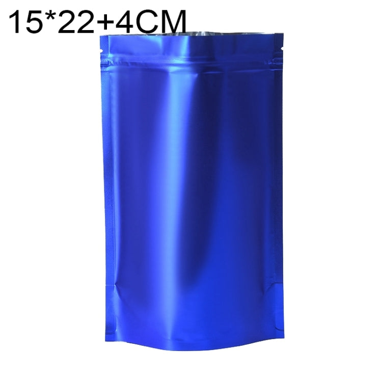 100 PCS/Set Matte Aluminum Foil Snack Stand-up Pouch, Size:15x22+4cm(Blue) by buy2fix