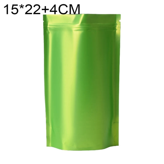 100 PCS/Set Matte Aluminum Foil Snack Stand-up Pouch, Size:15x22+4cm(Green) by buy2fix