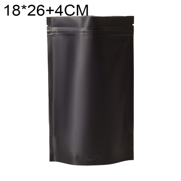 100 PCS/Set Matte Aluminum Foil Snack Stand-up Pouch, Size:18x26+4cm(Black) - Preservation Supplies by buy2fix | Online Shopping UK | buy2fix