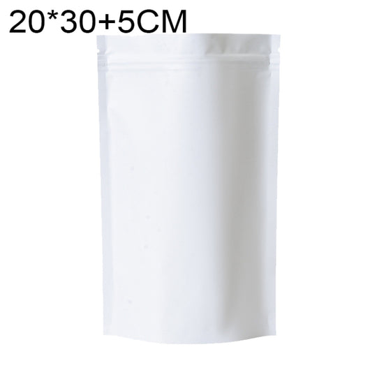 100 PCS/Set Matte Aluminum Foil Snack Stand-up Pouch, Size:20x30+5cm(White)