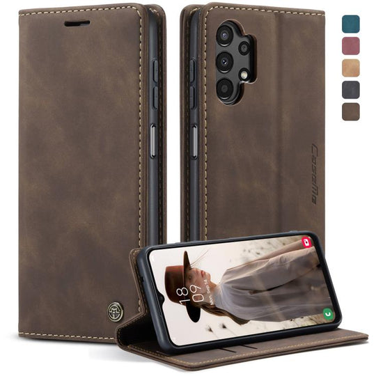 Pour Samsung Galaxy A13 4G/A13 5G/A04S/A04/M13 5G CaseMe 013 Étui de téléphone en cuir à rabat horizontal multifonctionnel (café)
