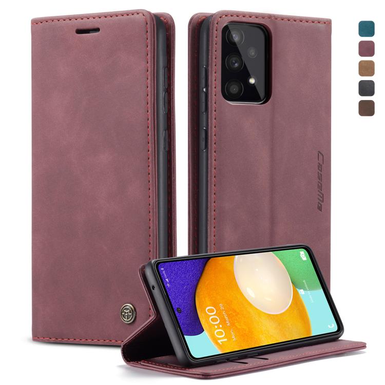 For Samsung Galaxy A53 5G CaseMe 013 Multifunctional Horizontal Flip Leather Phone Case(Wine Red) by CaseMe