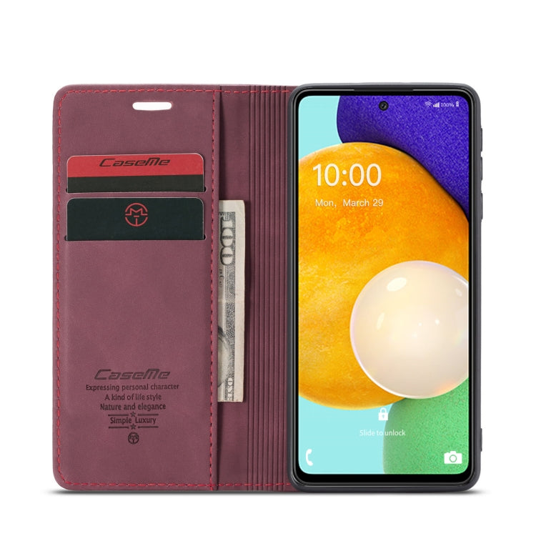 For Samsung Galaxy A53 5G CaseMe 013 Multifunctional Horizontal Flip Leather Phone Case(Wine Red) by CaseMe