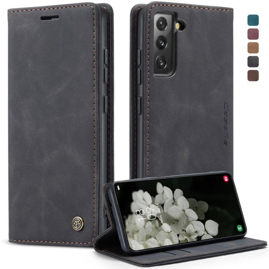 For Samsung Galaxy S22 CaseMe 013 Multifunctional Horizontal Flip Leather Phone Case(Black)