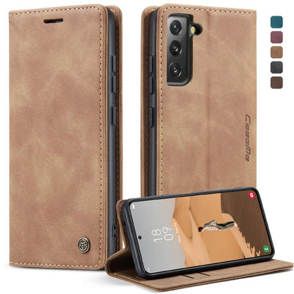 For Samsung Galaxy S22 CaseMe 013 Multifunctional Horizontal Flip Leather Phone Case(Brown) by CaseMe