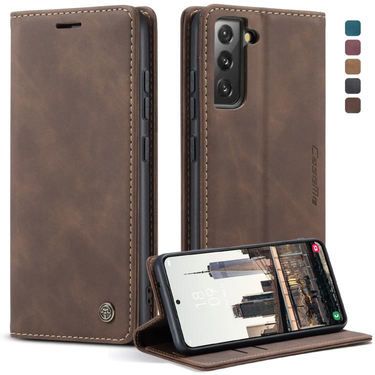 For Samsung Galaxy S22 CaseMe 013 Multifunctional Horizontal Flip Leather Phone Case(Coffee) by CaseMe