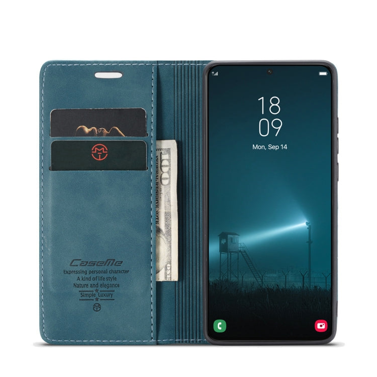 For Samsung Galaxy S22+ CaseMe 013 Multifunctional Horizontal Flip Leather Phone Case(Blue) by CaseMe
