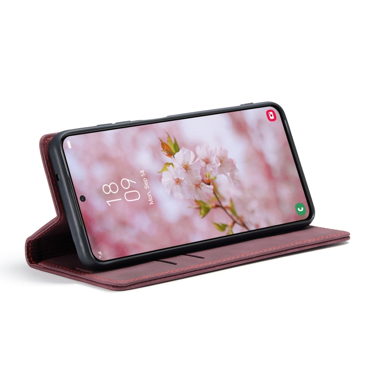 For Samsung Galaxy S22+ CaseMe 013 Multifunctional Horizontal Flip Leather Phone Case(Wine Red) by CaseMe