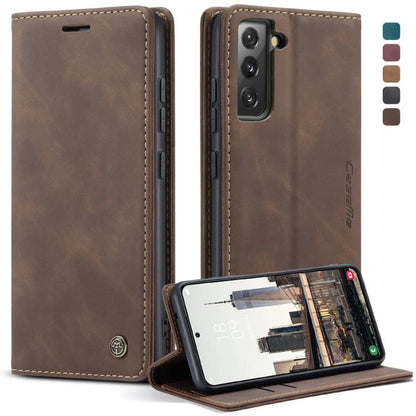 For Samsung Galaxy S22+ CaseMe 013 Multifunctional Horizontal Flip Leather Phone Case(Coffee) by CaseMe