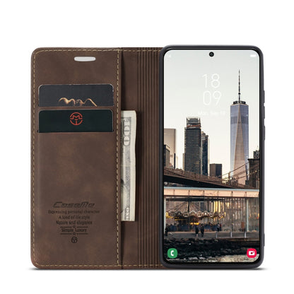 For Samsung Galaxy S22+ CaseMe 013 Multifunctional Horizontal Flip Leather Phone Case(Coffee) by CaseMe