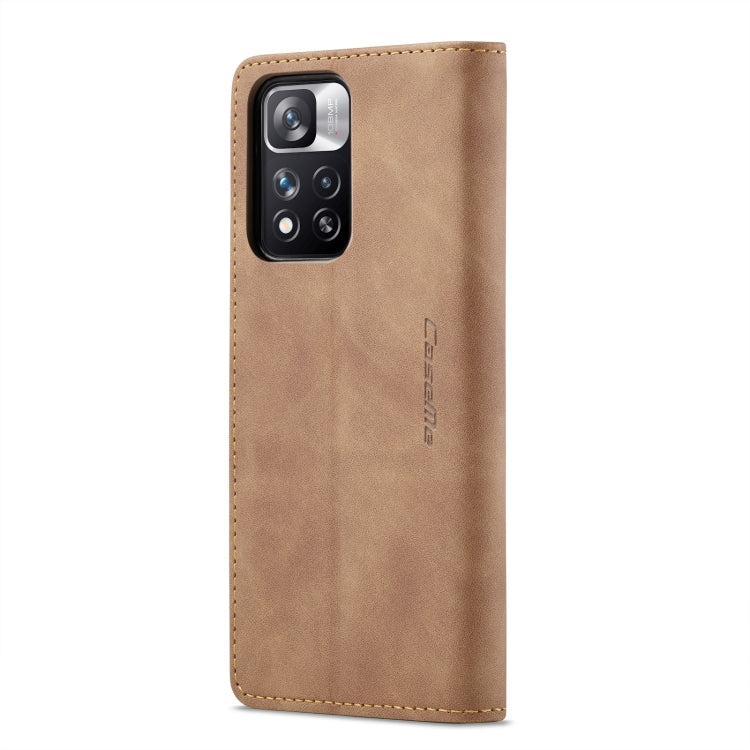 For Xiaomi Redmi Note 11 Pro Global/Redmi Note 11 Pro 5G Global CaseMe 013 Multifunctional Horizontal Flip Leather Phone Case(Brown) by CaseMe
